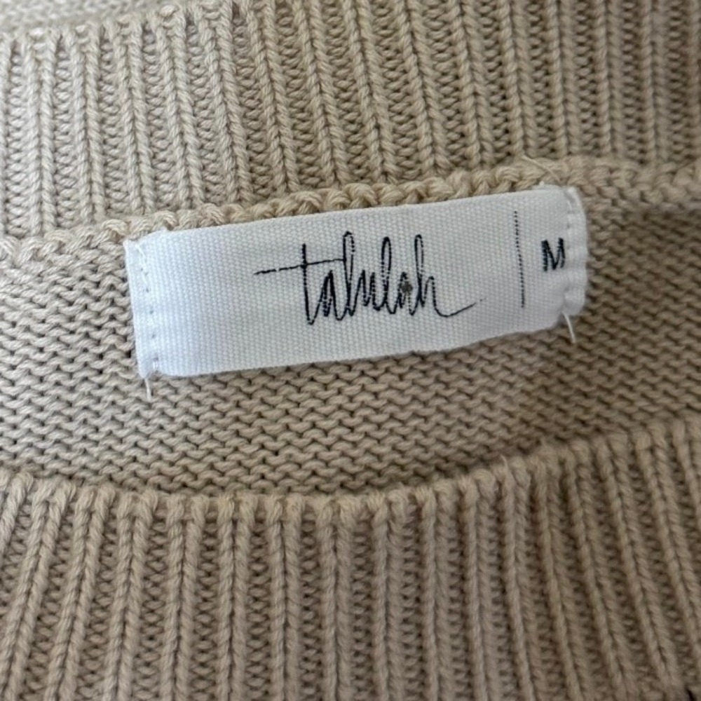 Talulah Women Cherry Graphic Sweater Medium Beige Cotton Oversized Coquette - Picture 7 of 11